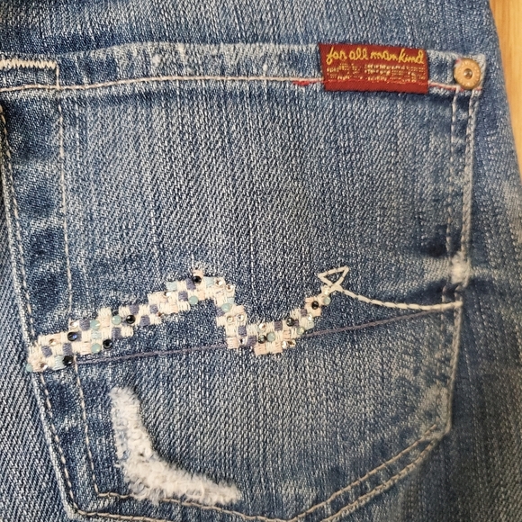 7 for all Mankind distressed straight leg jeans - Picture 10 of 15